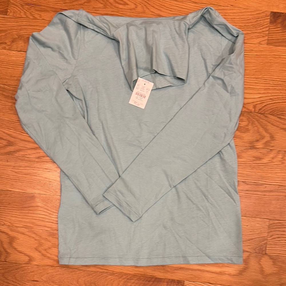 Light Blue Long Sleeve Turtle Neck Top